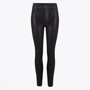 J Brand Leenah High‎ Rise Skinny Ankle Jeans Size 28 Caiman Python Print Black